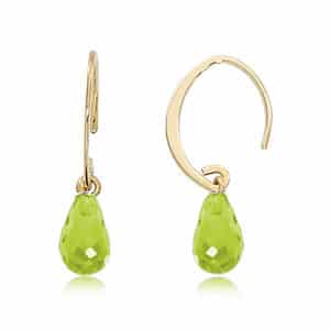 14K Gold Mini Simple Sweep Peridot Earrings by Carla & Nancy B.