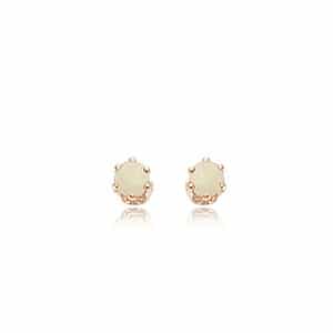 14K Yellow Gold 3mm Opal Post Earrings by Carla & Nancy B.
