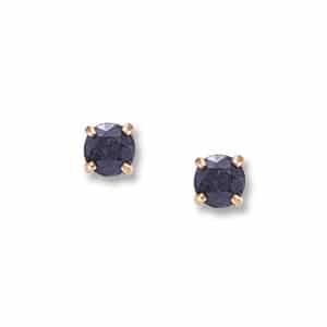 14K Yellow Gold 4mm Sapphire Stud Earrings by Carla & Nancy B.