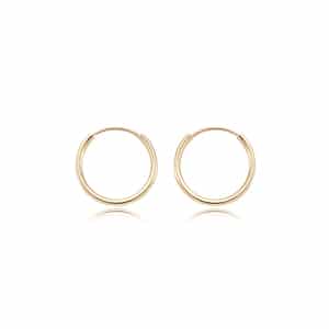 14K Gold Endless Hoop Earrings 1.5x15mm by Carla & Nancy B.
