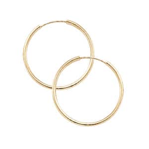 14K Gold Endless Hoop Earrings 1.5x25mm by Carla & Nancy B.