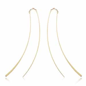 14K Yellow Gold Large Double Wire Dangle Earrings by Carla & Nancy B.