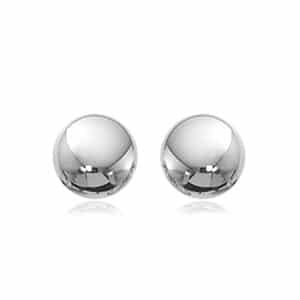 14K White Gold 8mm Flat Ball Stud Earrings by Carla & Nancy B.