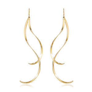 14K Yellow Gold Double Twist Flat Wire Drop