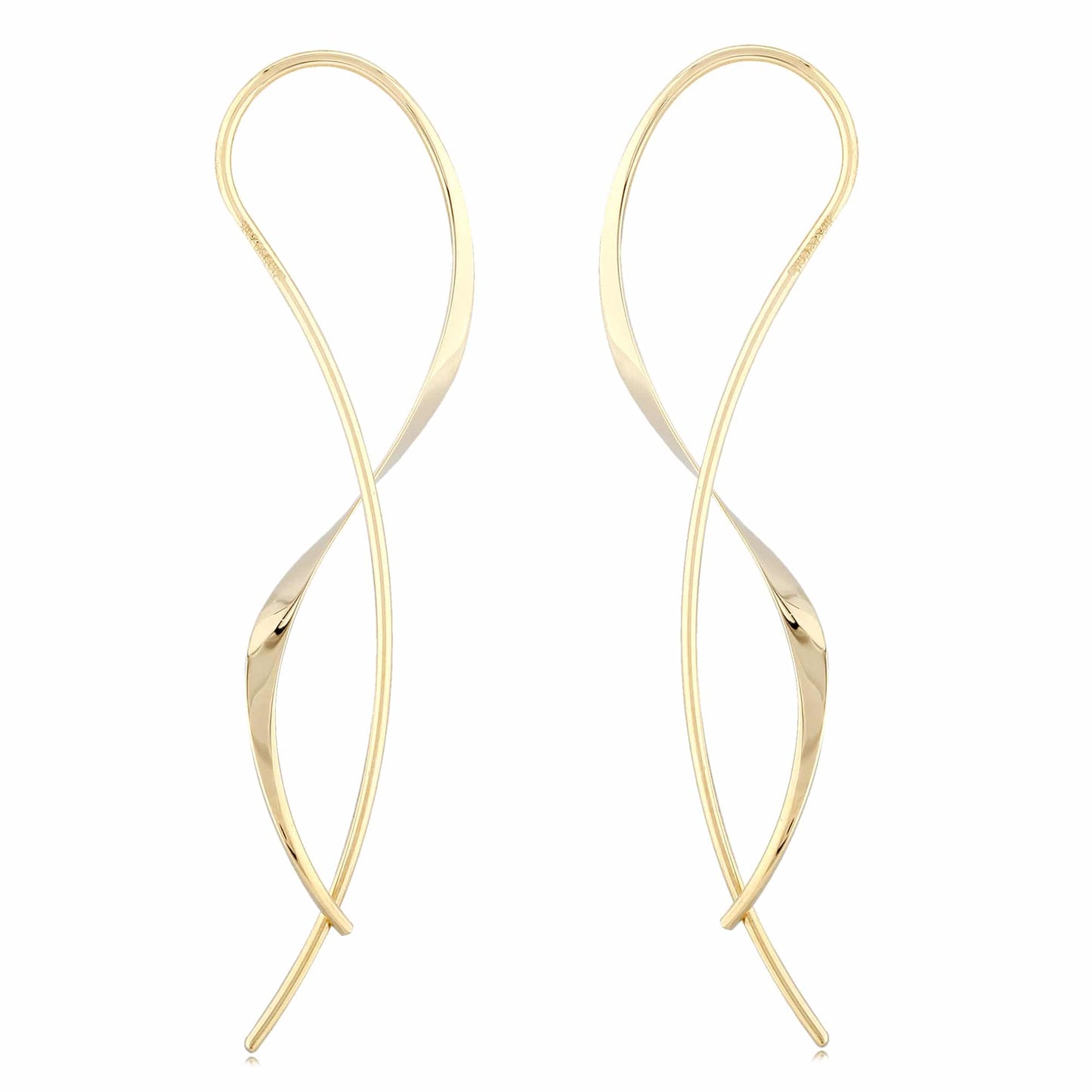 14K Yellow Gold Flared Cross Over Earrings by Carla & Nancy B.