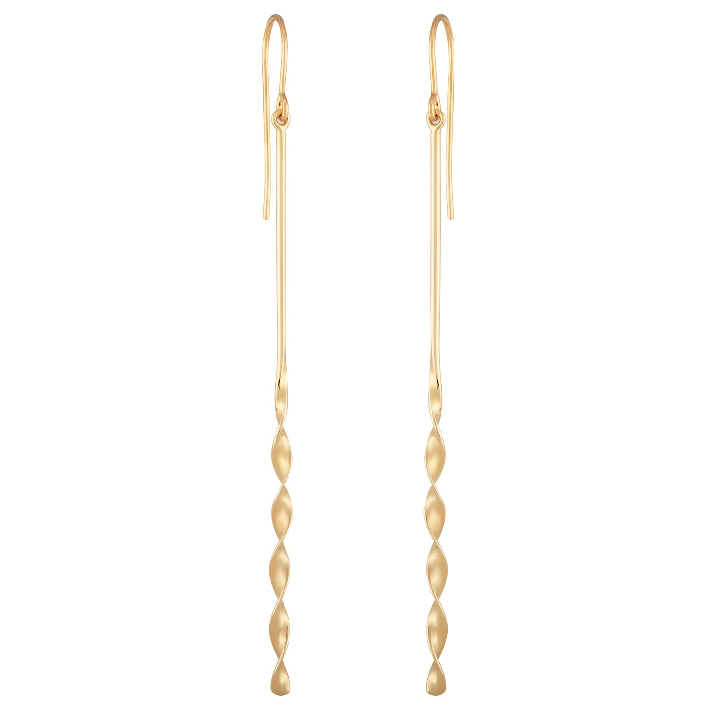 14K Yellow Gold Simple Twist Dangle