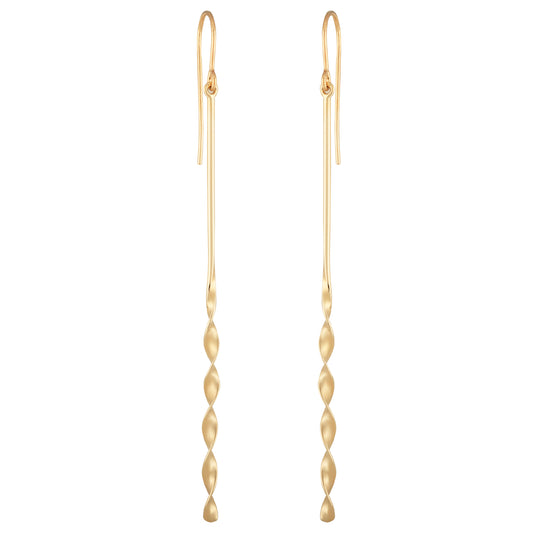 14K Yellow Gold Simple Twist Dangle