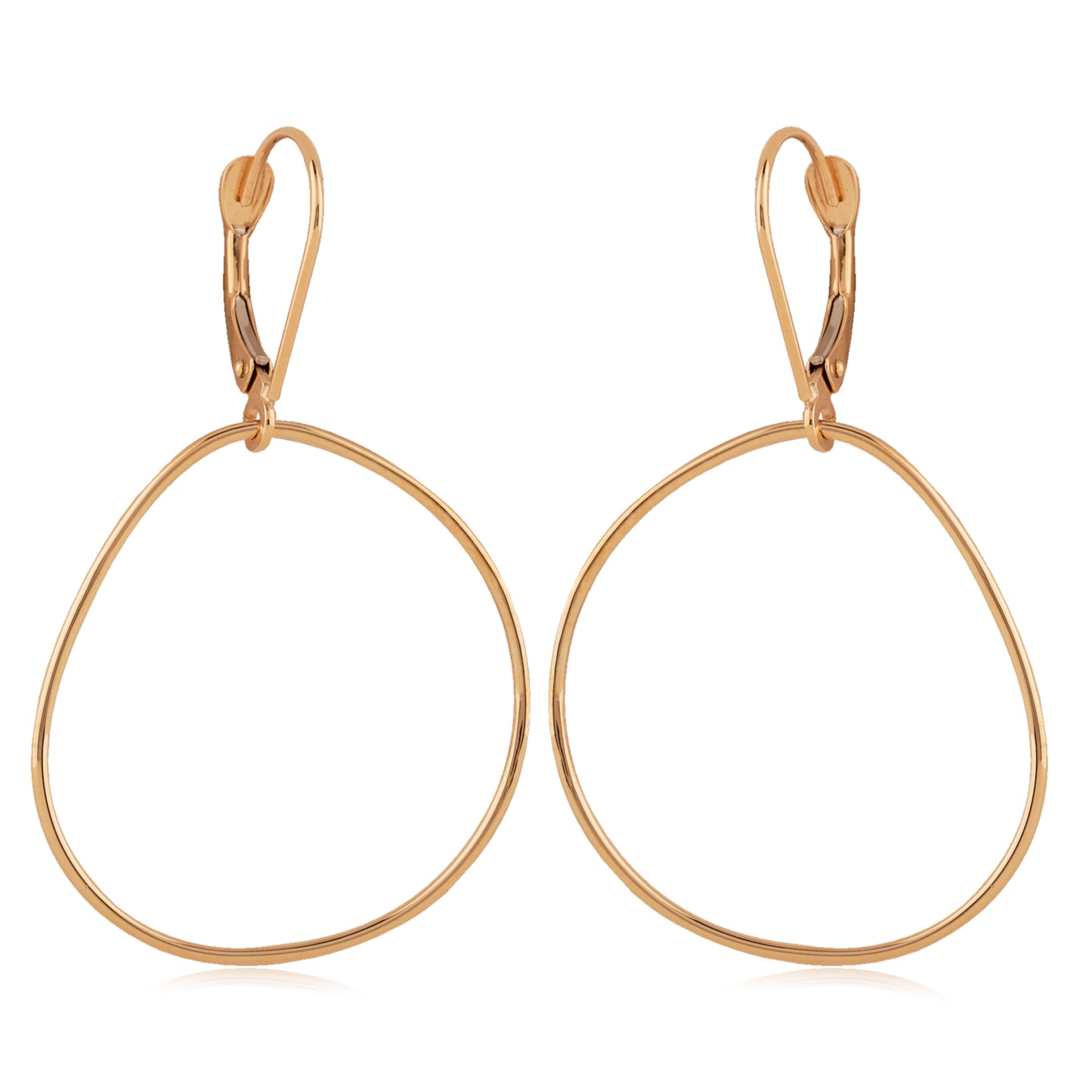 14K Yellow Gold Abstract Circle Drop Earring