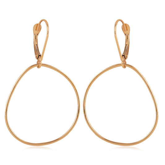 14K Yellow Gold Abstract Circle Drop Earring