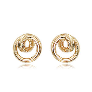 14K Yellow Gold Endless Curly Q Stud