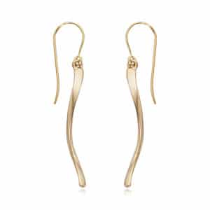 14K Yellow Gold Straight Dangle Earrings by Carla & Nancy B.