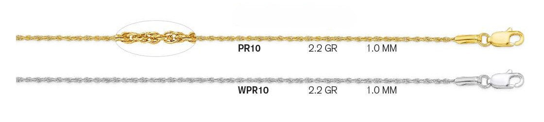 14K Gold Pendant Rope Chain