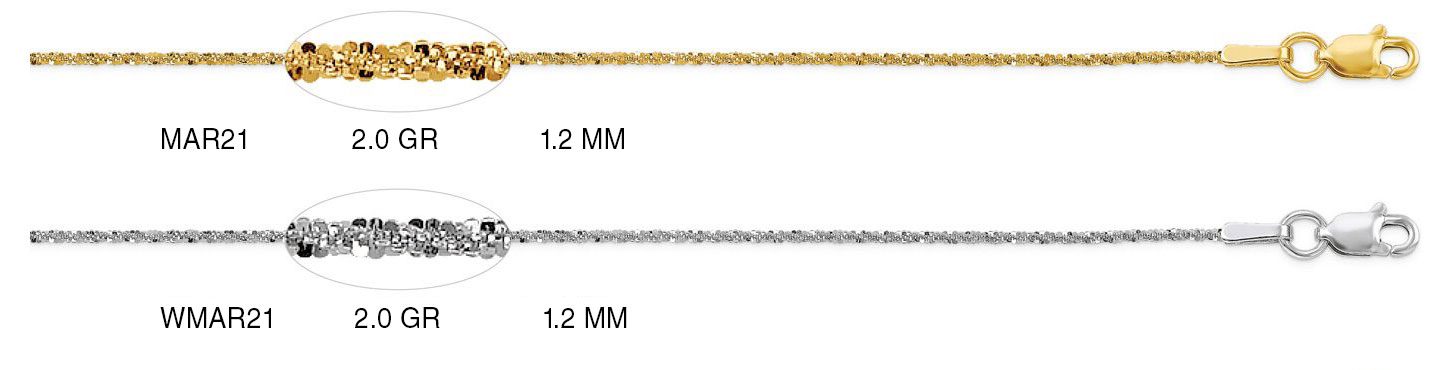 14K Yellow Gold Margarita Chain