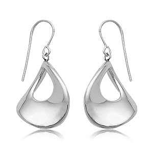 Sterling Silver Medium Pear Shape Drop Earrings by Carla & Nancy B.