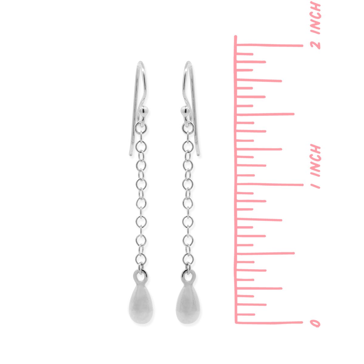 Sterling Silver Hanging Teardrop Dangle Earrings