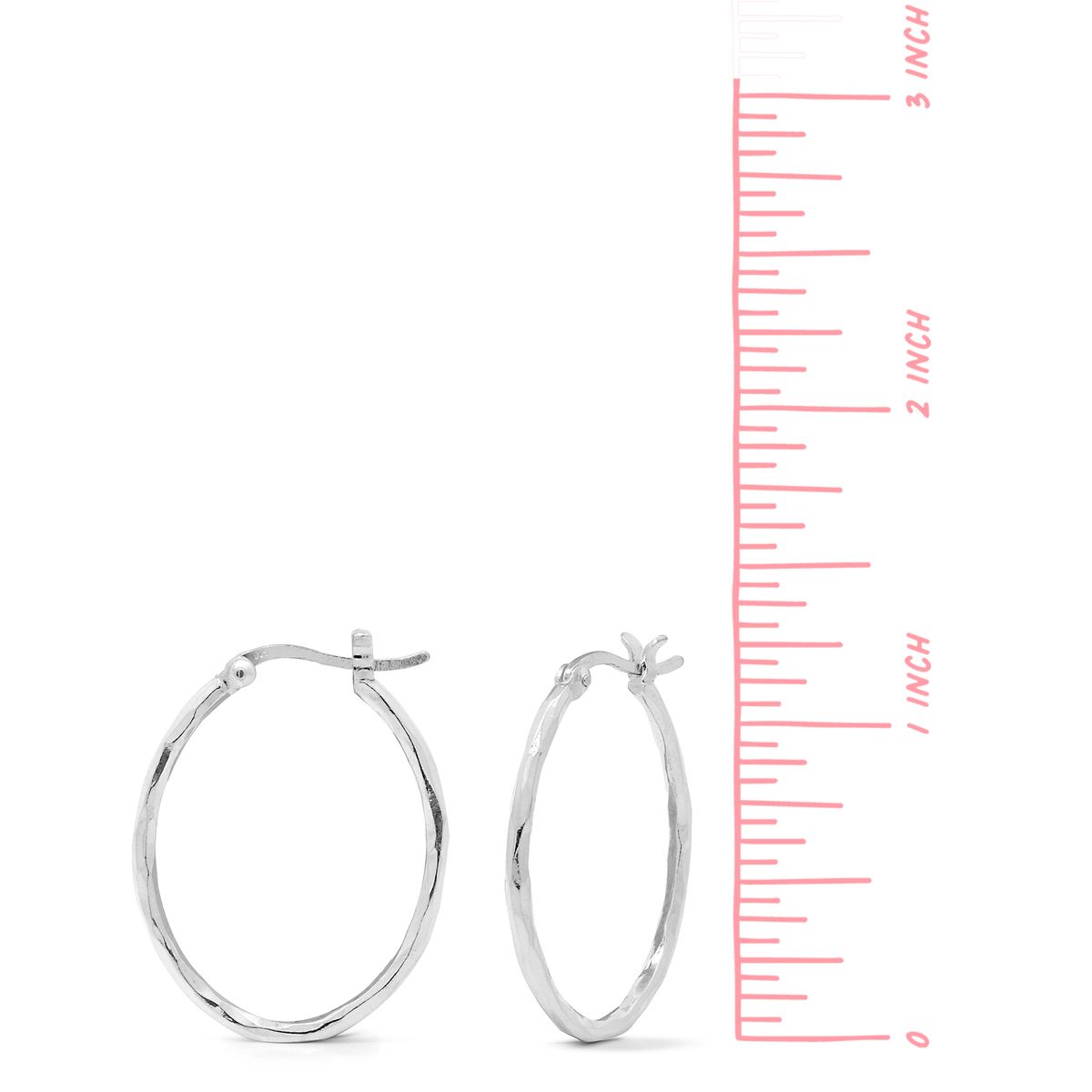 Sterling Silver Organic Textured Hoop Earrings