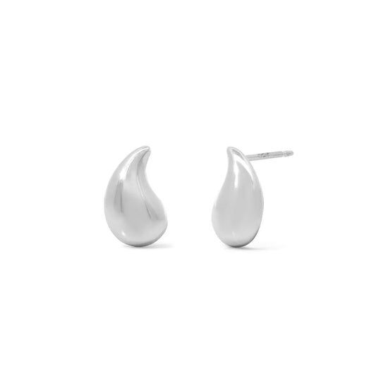 Sterling Silver Water Drop Stud Earrings