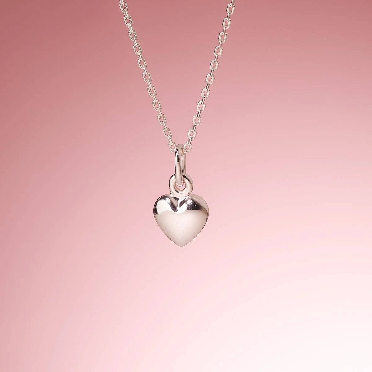 Sterling Silver Puffy Heart Pendant Necklace
