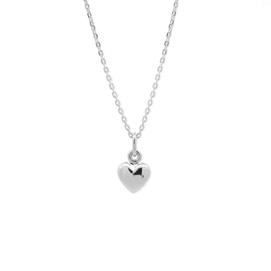 Sterling Silver Puffy Heart Pendant Necklace