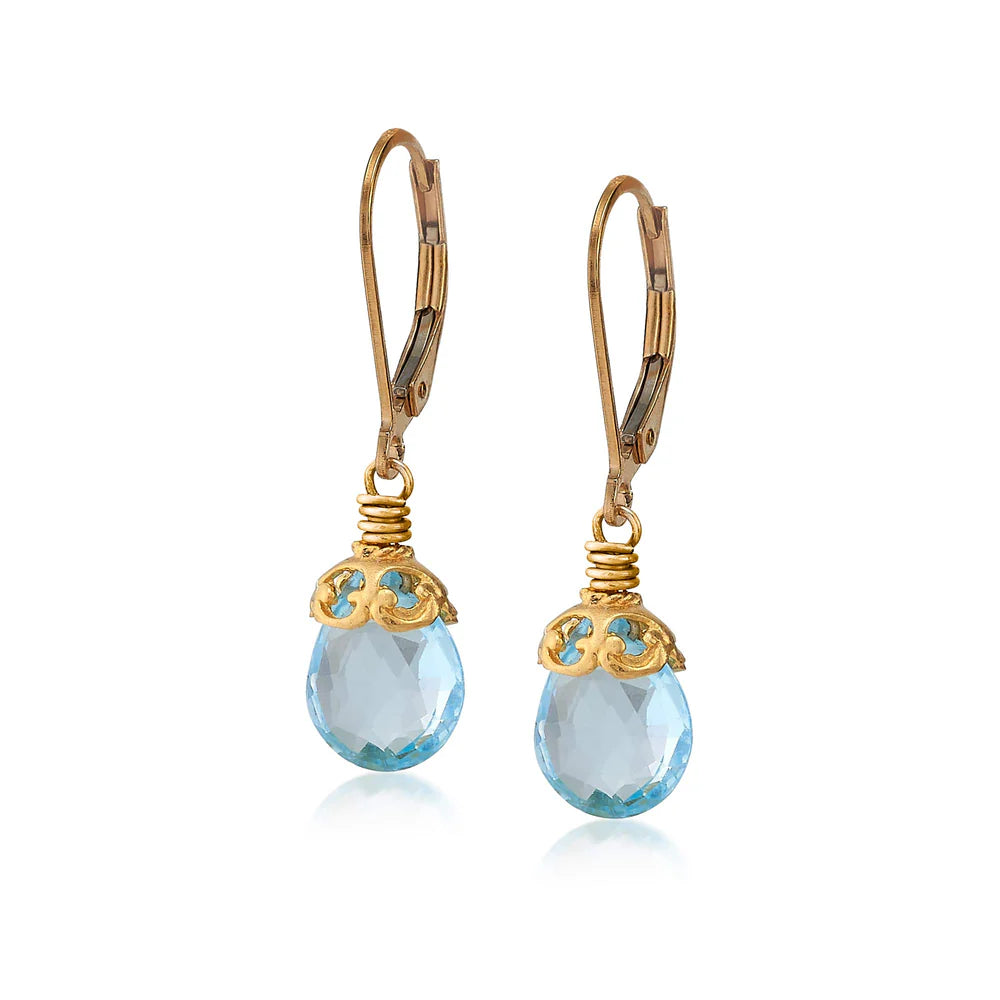 Blue Topaz Earrings in Vermeil