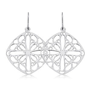 Sterling Silver Cushion Lace Earrings by Carla & Nancy B.