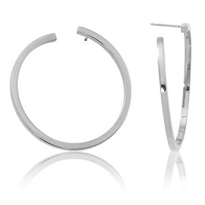 Sterling Silver 2x35mm Square Tube Hoop Earrings by Carla & Nancy B.
