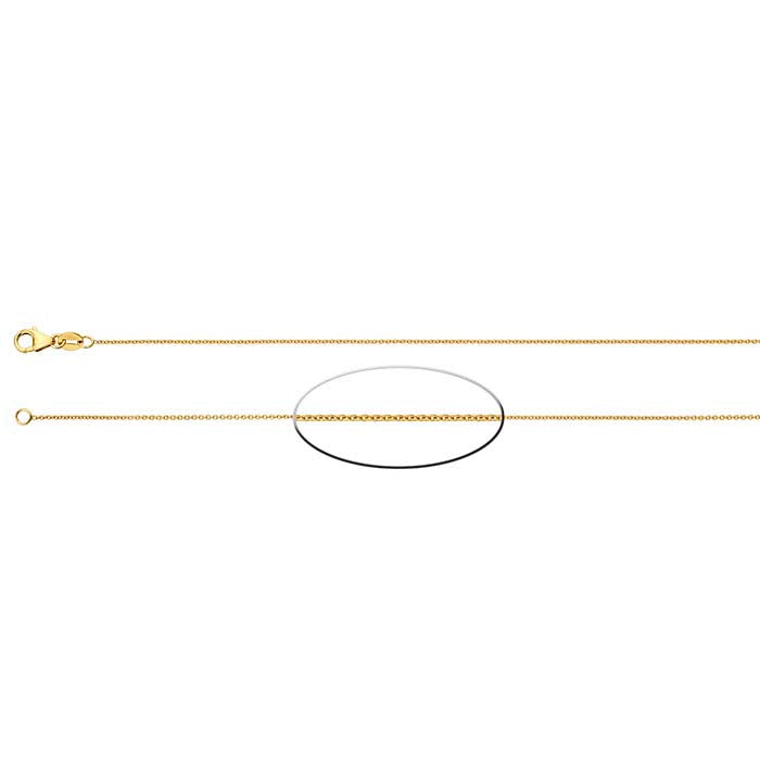 14K Yellow Gold 0.85mm Round Cable Chain