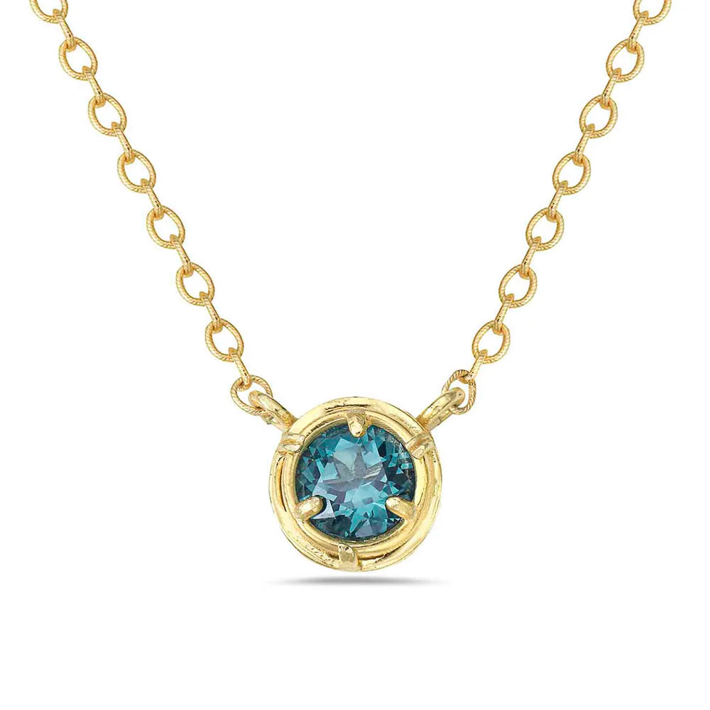 Petite Paraiba Topaz Necklace in 18K Gold Vermeil