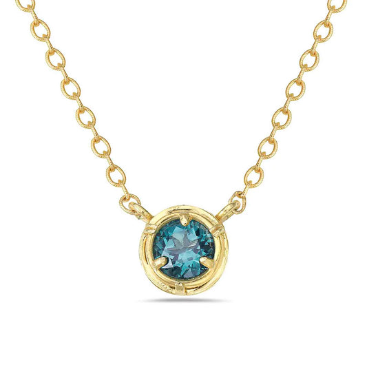 Petite Paraiba Topaz Necklace in 18K Gold Vermeil