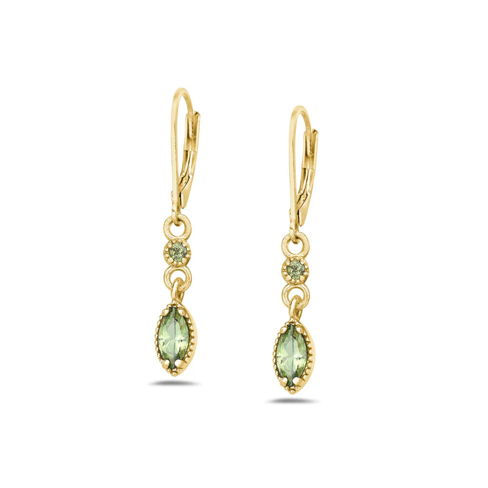 Gold Vermeil Peridot Dangle Earrings