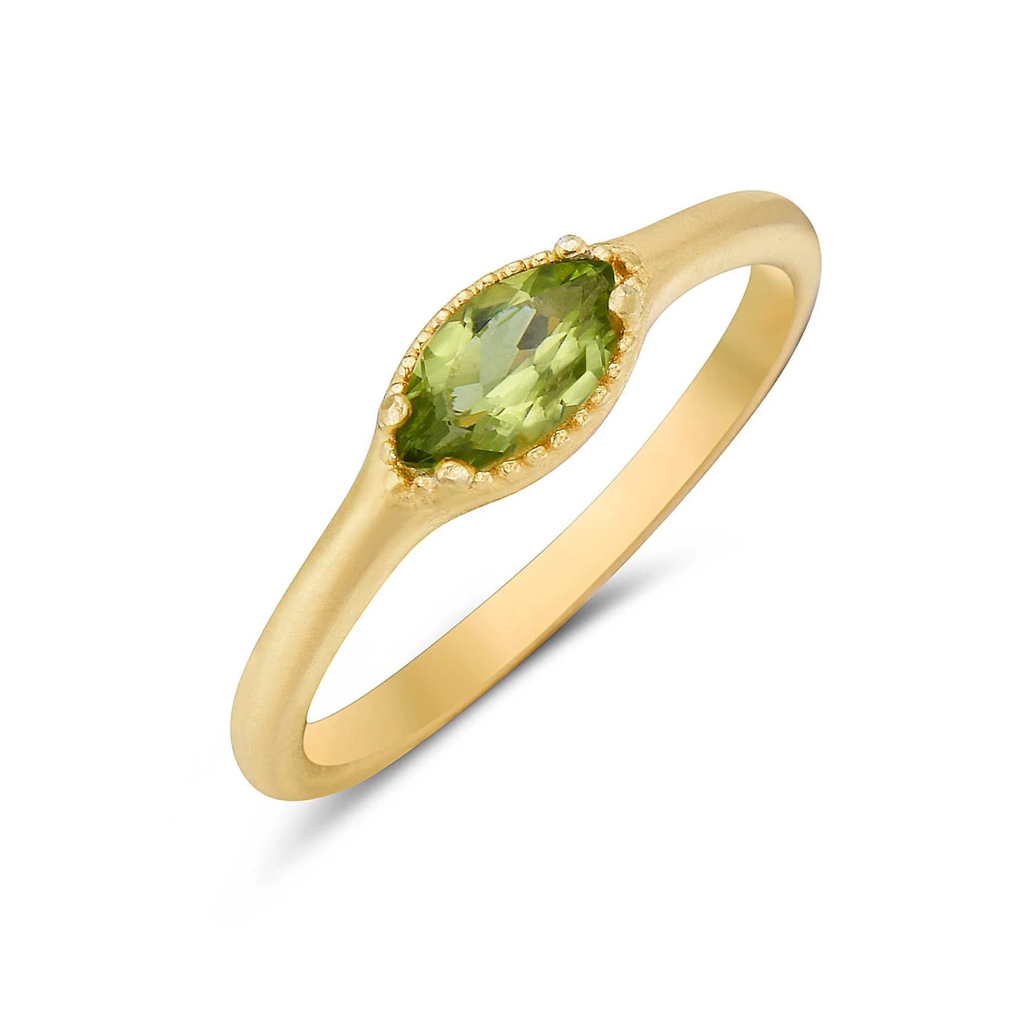 Gold Vermeil Petite East-West Peridot Ring