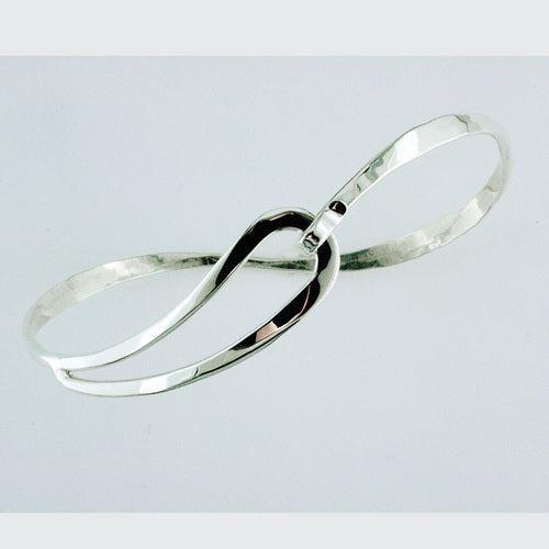 Sterling Silver Handmade Hammered Loop Swirl Bracelet