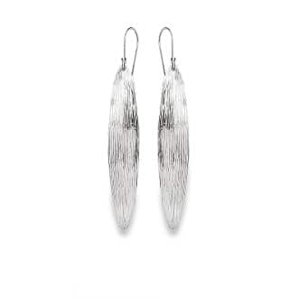 Sterling Silver Textured Dagger Dangle Earrings by Bastian
