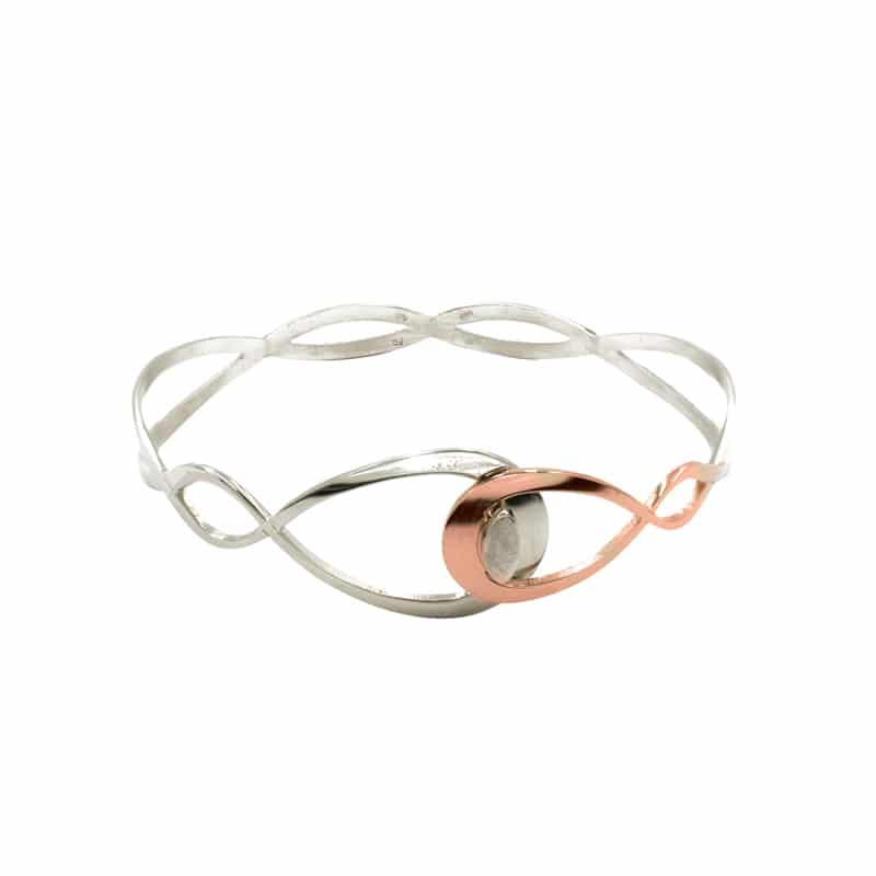 Sterling Silver And Rose Gold Plated Pear Cuff by Frederic Duclos