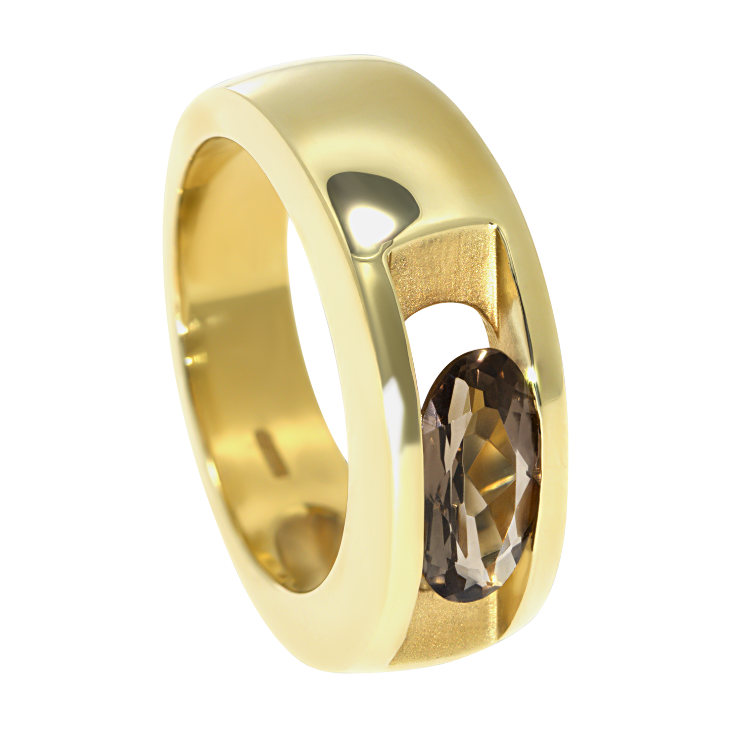 14K Yellow Gold Smokey Topaz Ring