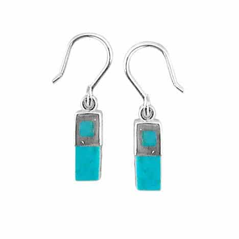 Sterling Silver Turquoise Dangle Earrings by Boma