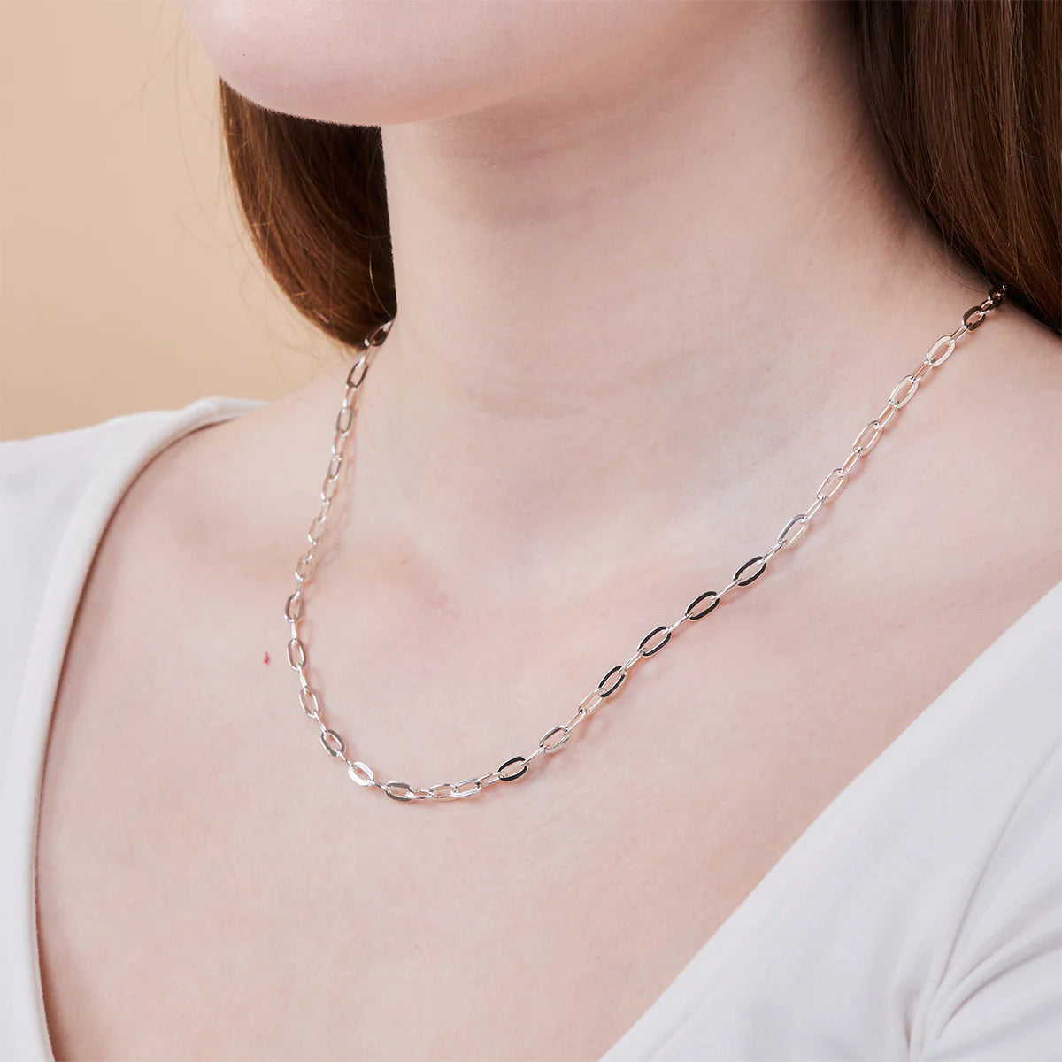 Sterling Silver Hammered Max Chain Necklace