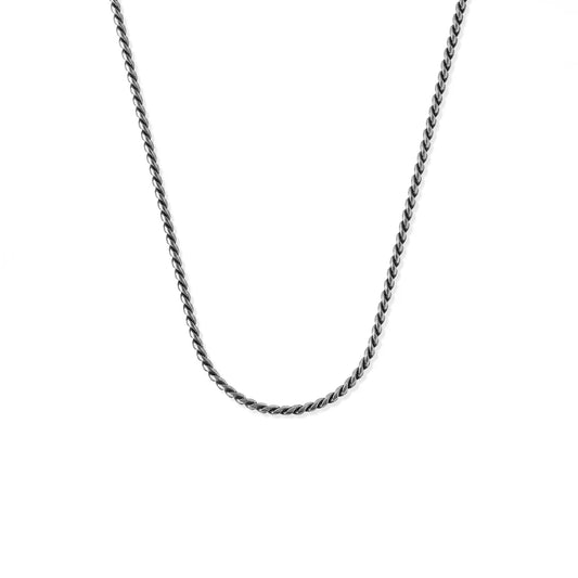 Sterling Silver Swage Oxidized Chain