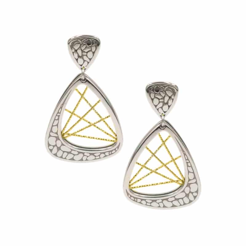 Sterling Silver and Yellow Gold Plated Milky Way Earrings by Frederic Duclos