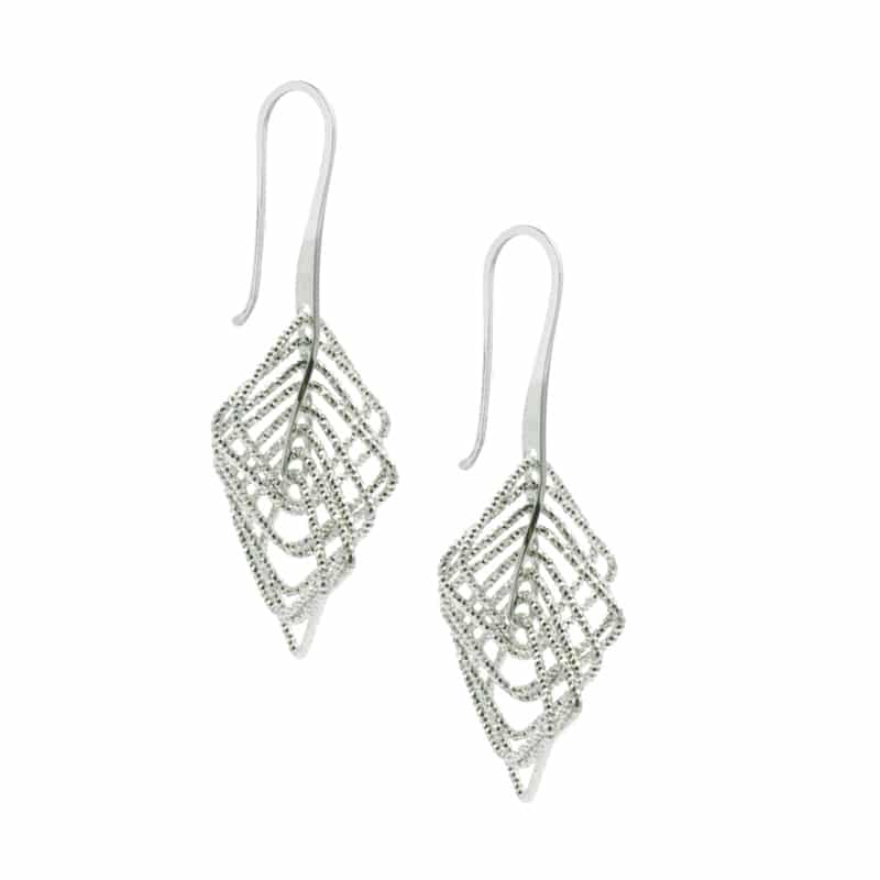 Sterling Silver Square Twist Earrings by Frederic Duclos