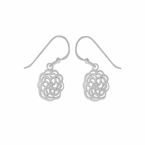 Sterling Silver Dangle Earrings with Matte Finish by Boma
