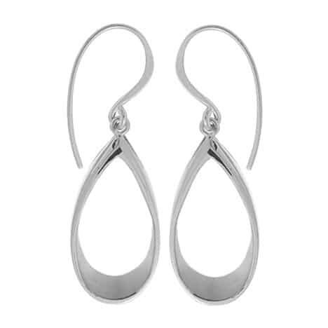 Sterling Silver Dangle Pear Shape Earrings by Boma