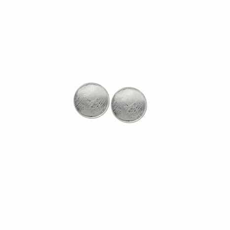 Sterling Silver Round Stud Earring with Iced-Finish by Boma