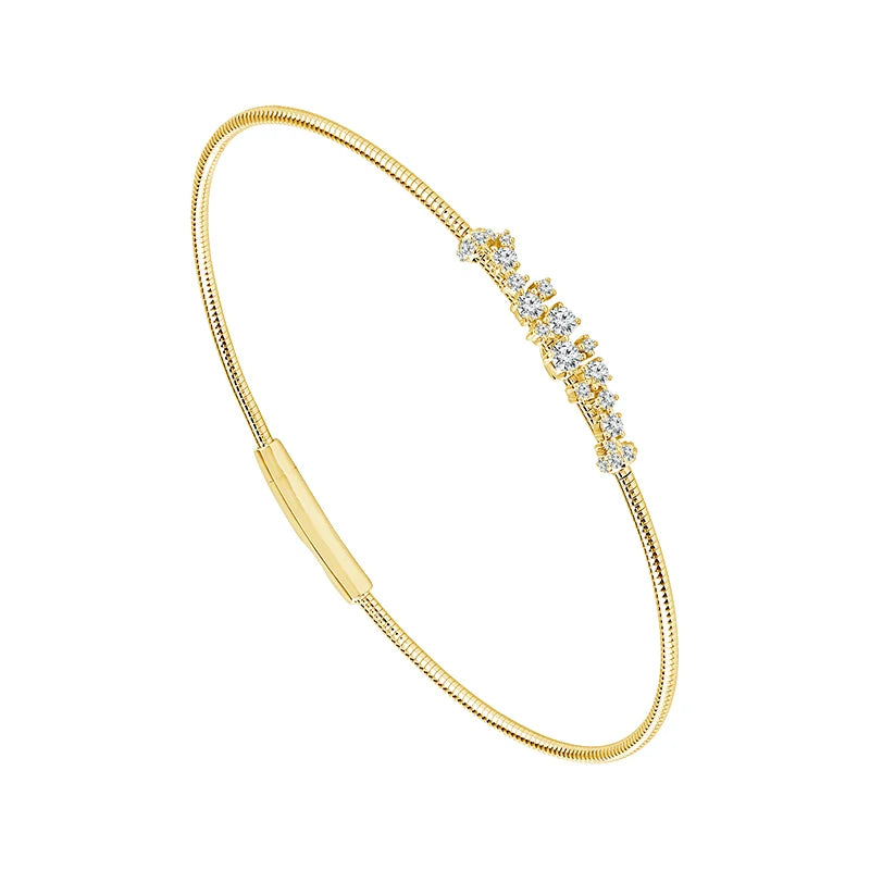 14K Yellow Gold Flexie 0.33tcw Diamond Bangle
