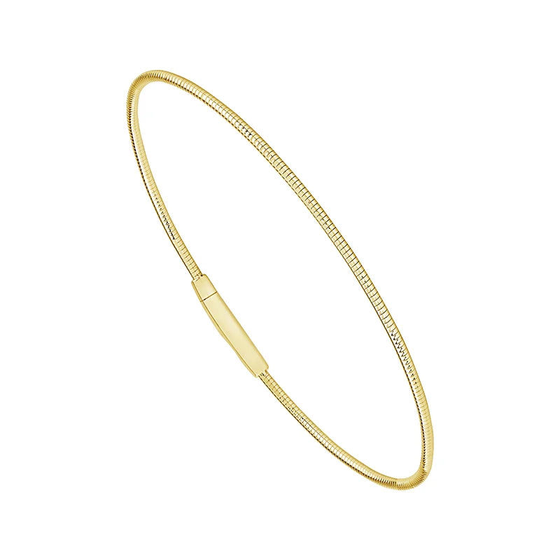 14K Yellow Gold Flexie Tracer Bangle