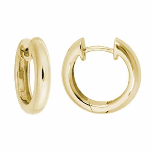 14K Yellow Gold Rounded Hinged Hoops by The Little Jewel