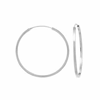 Sterling Siver Wire Endless Hoop Earrings by Boma