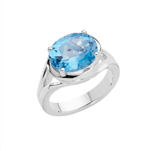 Sterling Silver Prong Set Sky Blue Topaz Ring by SDC Creations