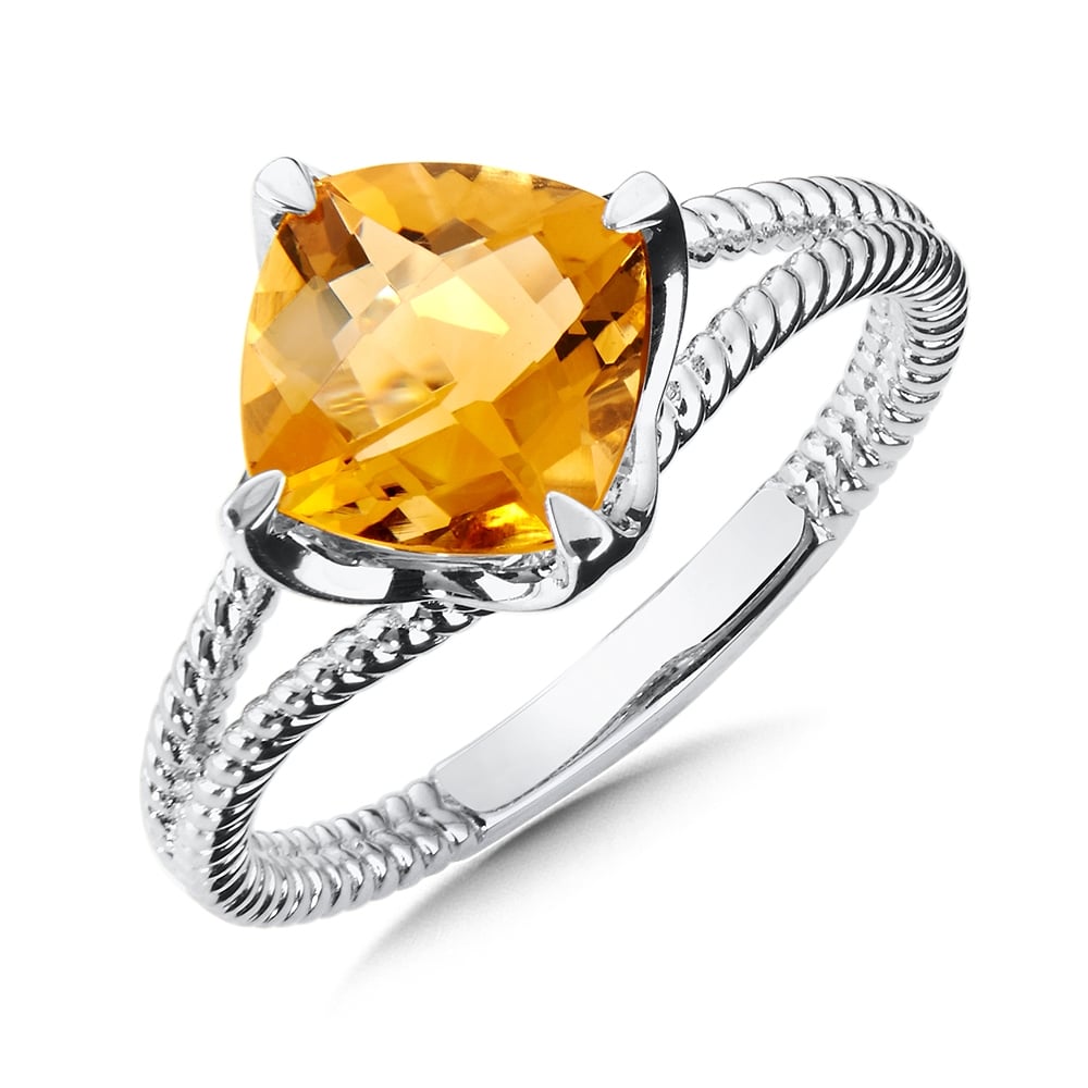 Sterling Silver Citrine Split Shank Ring by SDC Creations
