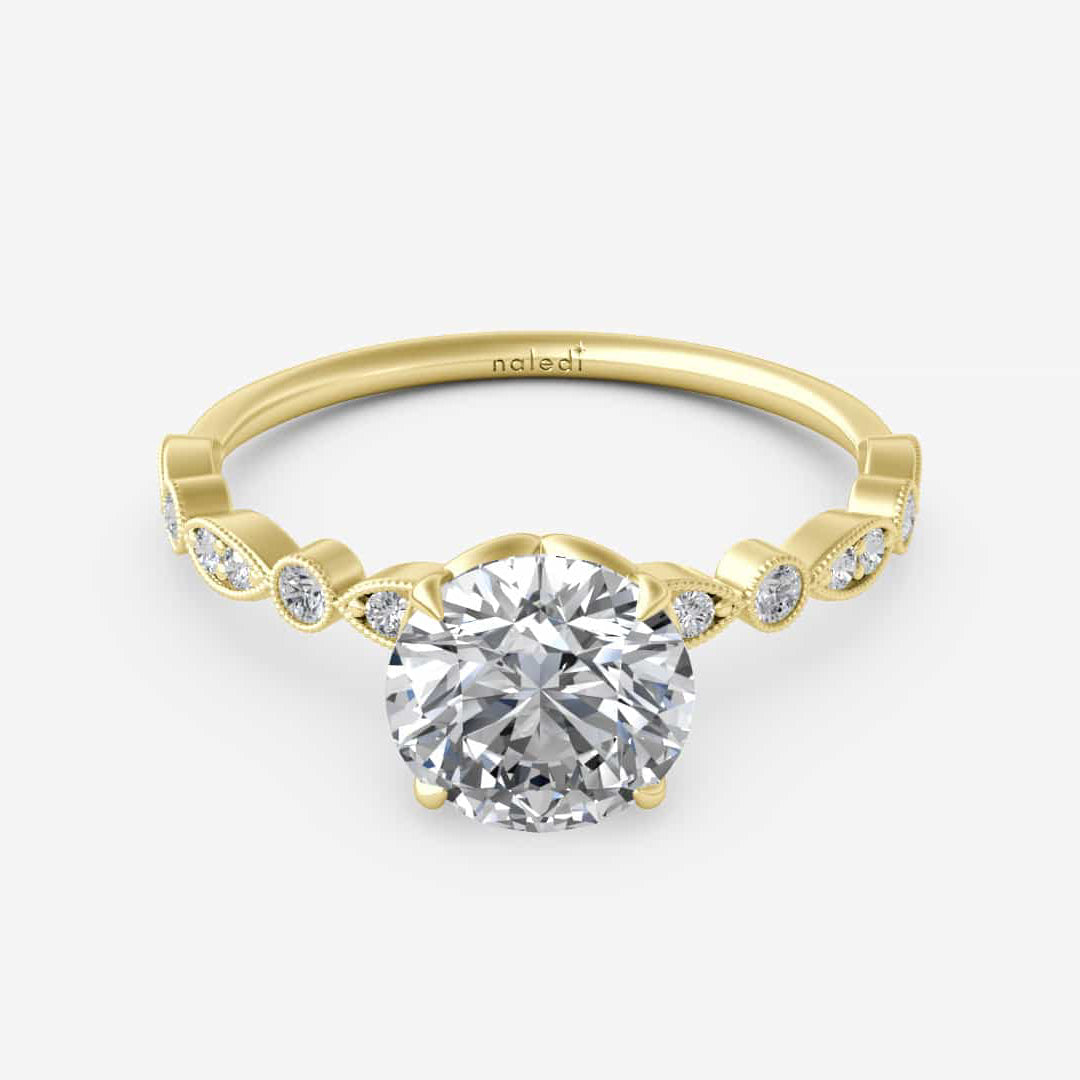 14K Yellow Gold 1 Carat Natural Diamond Andrea Engagement Ring